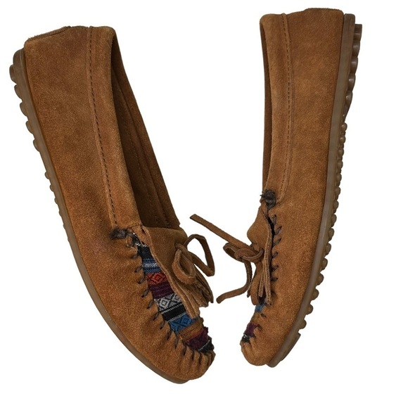 Minnetonka Suede Leather Kilty Arizona Moccasins. Size 9 - Picture 7 of 11